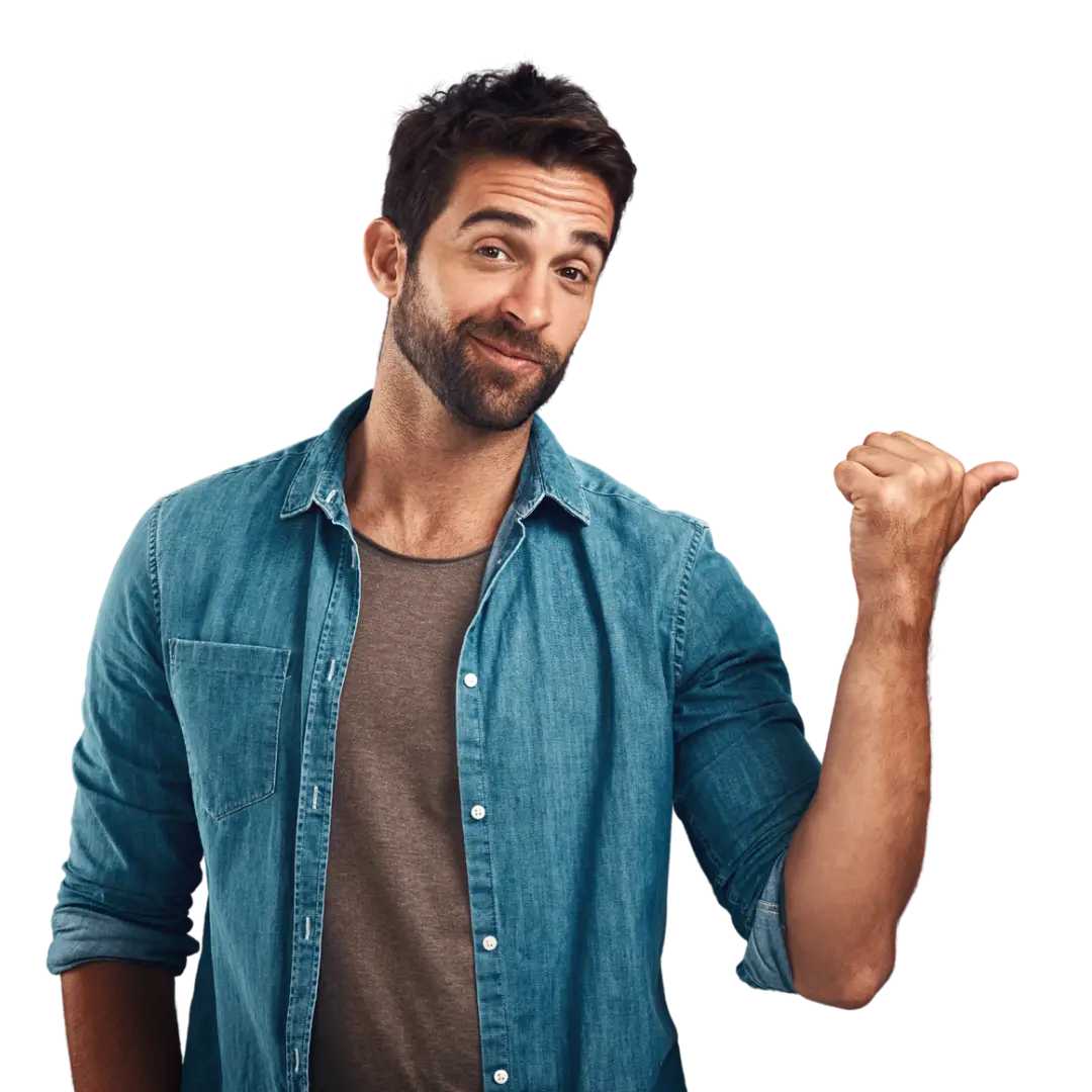 WCL - Man pointing denim shirt