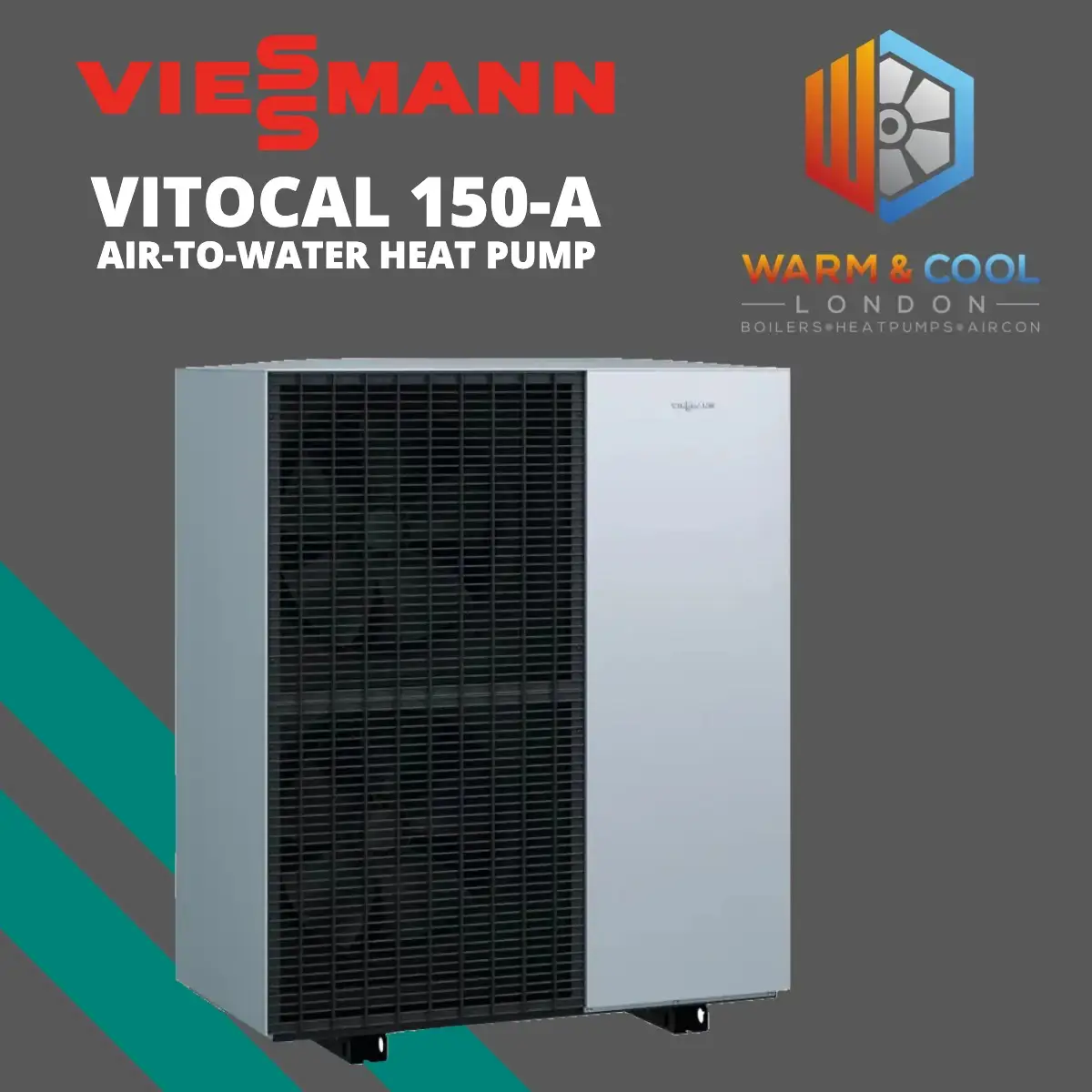 Viessmann Vitocal 150-A air source heat pump installed by Warm & Cool London